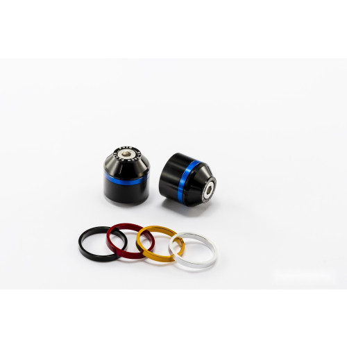 PUIG Short Bar End Weights With Coloured Rim (Black) 8018N