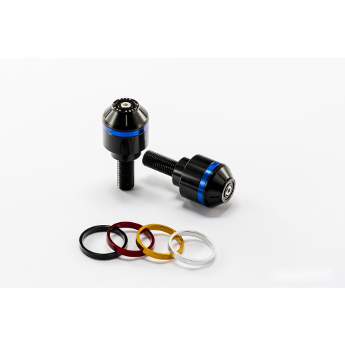 PUIG Short Bar End Weights With Coloured Rim (Black) 8019N