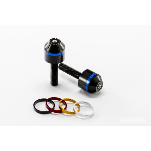 PUIG Short Bar End Weights With Coloured Rim (Black) 8021N