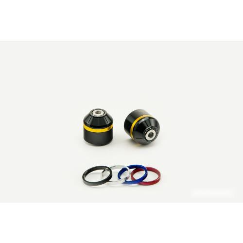 PUIG Short Bar End Weights With Coloured Rim (Black) 8842N