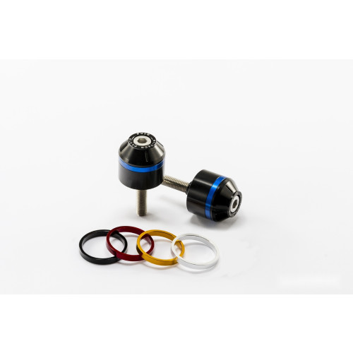 PUIG Short Bar End Weights With Coloured Rim (Black) 9374N