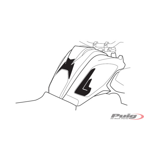 PUIG Full Tank Protection Pads (Carbon Look) 9463C