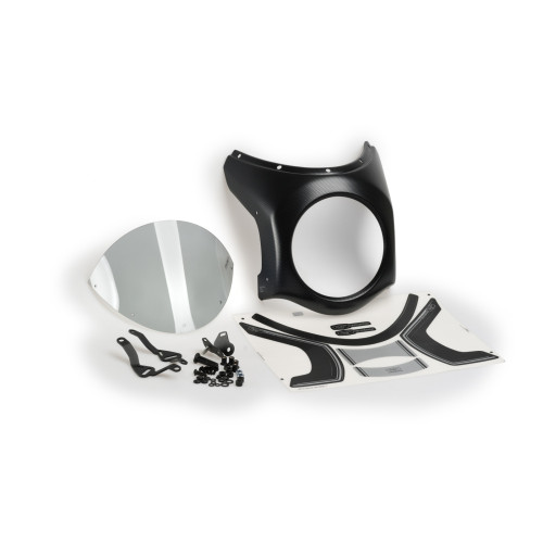 PUIG Retro Carbon Look Semi Fairing And Screen 195mm (Light Smoke) 9515H