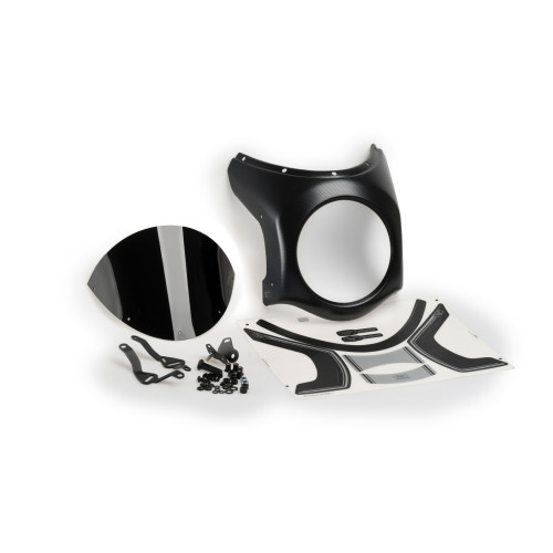 PUIG Retro Carbon Look Semi Fairing And Screen 195mm (Black) 9515N