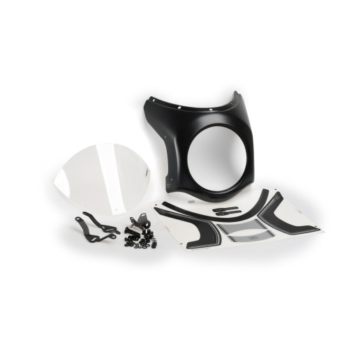 PUIG Retro Carbon Look Semi Fairing And Screen 195mm (Clear) 9515W