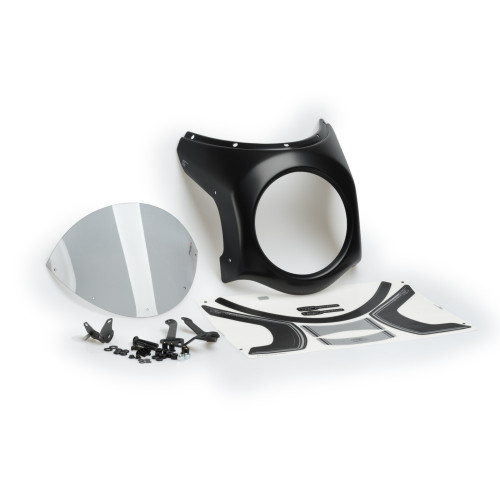 PUIG Retro Black Semi Fairing And Screen 195mm (Light Smoke) 9553H