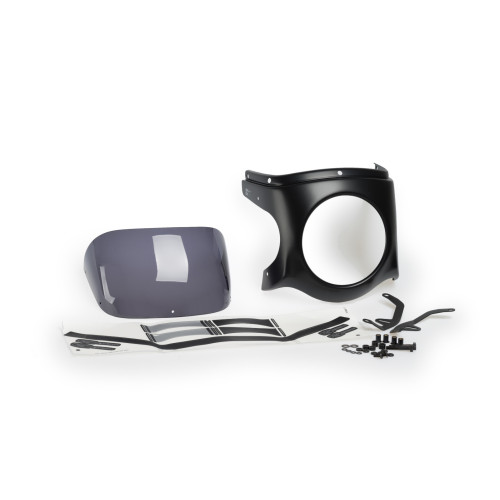 PUIG Retro Black Semi Fairing And Screen 180mm (Dark Smoke) 9554F