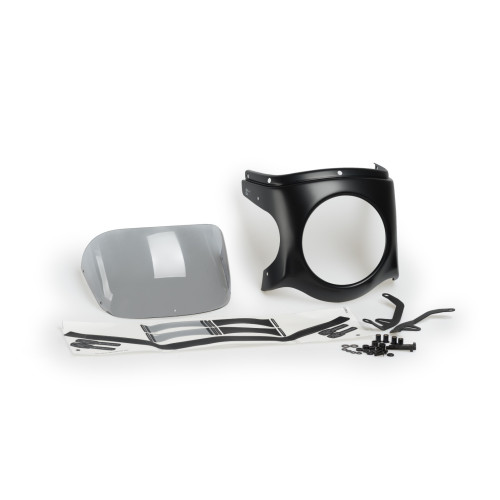 PUIG Retro Black Semi Fairing And Screen 180mm (Light Smoke) 9554H