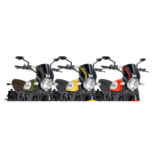 PUIG Retrovision Black Semi Fairing And Screen (Black) 7652N
