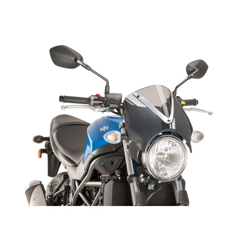 PUIG Retrovision Carbon Look Semi Fairing And Screen 195mm (Light Smoke) 8927H