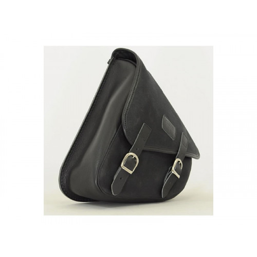 Black 7.6L Waxed Canvas Swing Arm Bag (Right) By Longride CUS275WBLA