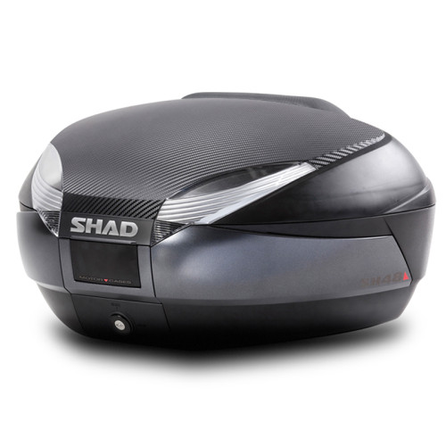 SHAD SH48 Top Box - Black / Dark Grey inc Backrest And Carbon Cover D0B48306R