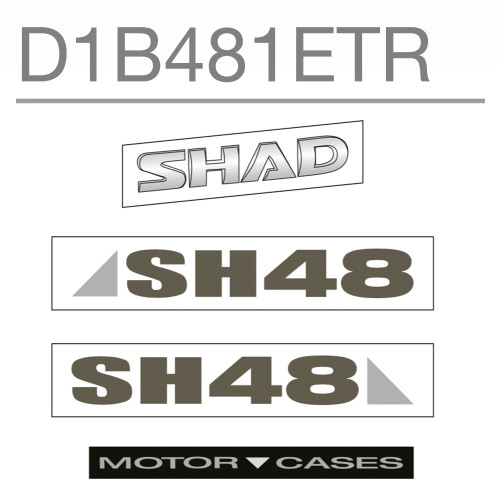 SHAD SH48 Replacement Sticker (Dark Grey) D1B481ETR