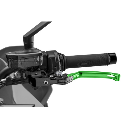 PUIG Folding V4 Clutch Lever (Green Lever With Titanium Selector) 4210VY