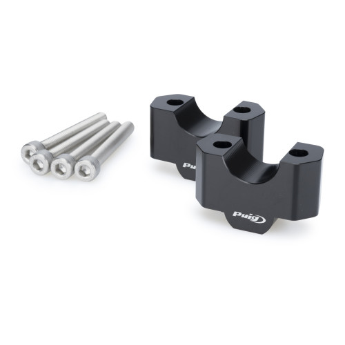 PUIG 20mm Handlebar Risers For 22-32mm Bars (Black) 22359N