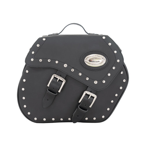 Black 21L Studded Iparex Saddlebags By Longride HC146A