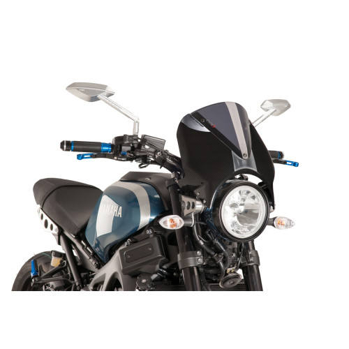 PUIG Retrovision Carbon Look Semi Fairing And Screen 195mm (Dark Smoke) 9561F