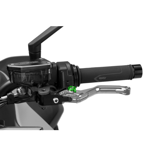 PUIG Short V4 Clutch Lever (Silver Lever With Green Selector) 4230PV