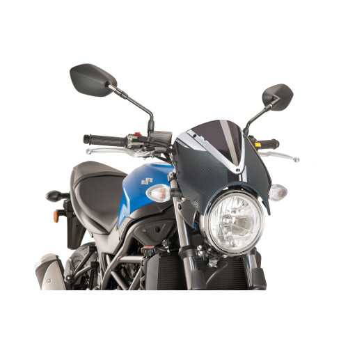 PUIG Retrovision Carbon Look Semi Fairing And Screen 195mm (Dark Smoke) 8927F