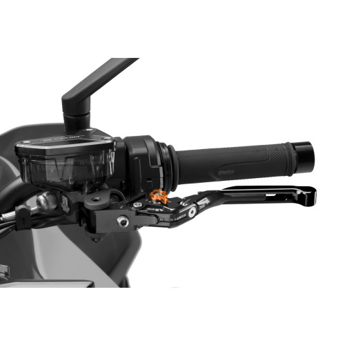 PUIG Extendable V4 Clutch Lever (Black Lever With Orange Selector) 424NNT