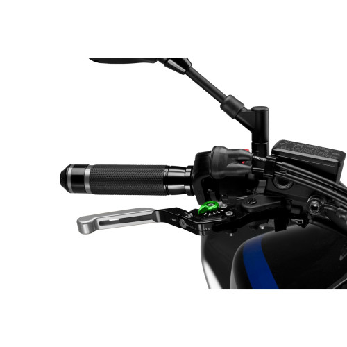 PUIG Extendable Folding V3 Brake (Silver Extender With Green Selector) 14PNV