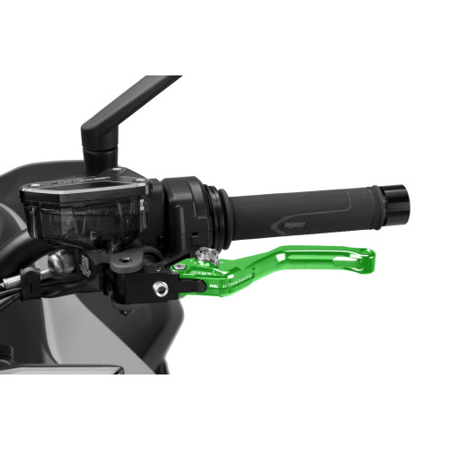 PUIG Short V4 Clutch Lever (Green Lever With Silver Selector) 4230VP