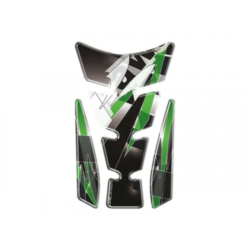 Wings Tank Pad With Kawasaki Logo (Black) For Kawasaki ZR-7 (99-03) By Puig 4720N