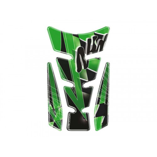 Wings Tank Pad With Ninja Logo (Green) For Kawasaki ZR-7 (99-03) By Puig 4721V