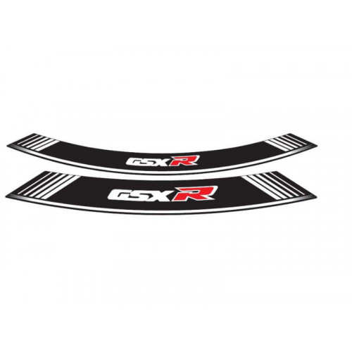 Wheel Rim Stickers (White) For Suzuki GSX R 600 (96-16) By Puig 5525B