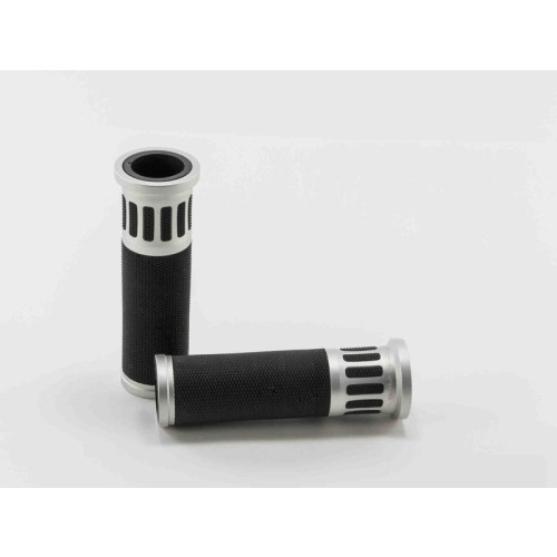 Hi-Tech Racing Hand Grips 119mm (Silver) For Kawasaki VN1600 Mean Streak (04-08) By Puig 5879P