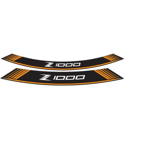 Wheel Rim Stickers (Orange) For Kawasaki Z1000 R (17-21) By Puig 7590T