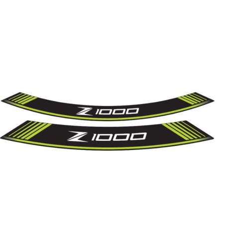 Wheel Rim Stickers (Green) For Kawasaki Z1000 SX (10-19) By Puig 7590V