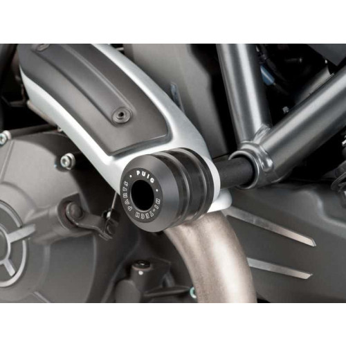 Vintage Frame Sliders (Black) For Ducati Scrambler Desert Sled (17-20) By Puig 8150N
