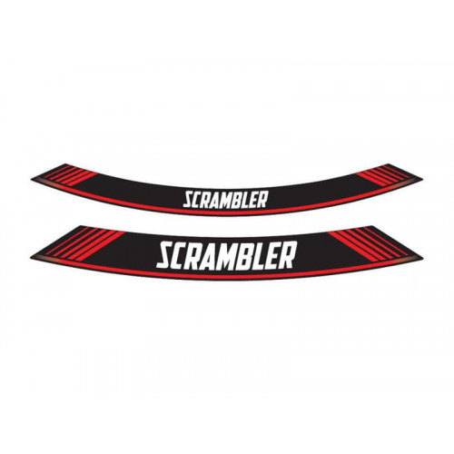 Wheel Rim Stickers (Red) For Ducati Scrambler Desert Sled (17-20) By Puig 9134R