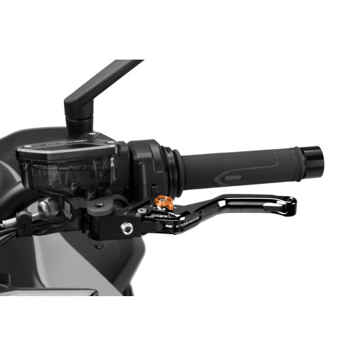 PUIG Short V4 Clutch Lever (Black Lever With Orange Selector) 4230NT