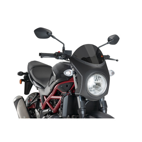 PUIG Retro Carbon Look Semi Fairing And Screen 195mm (Dark Smoke) 3170F