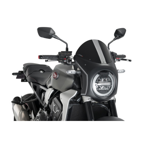 PUIG Retro Black Semi Fairing And Screen 195mm (Black) 3133N