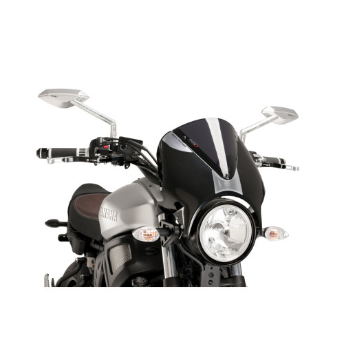 PUIG Retrovision Black Semi Fairing And Screen 195mm (Dark Smoke) 9560F