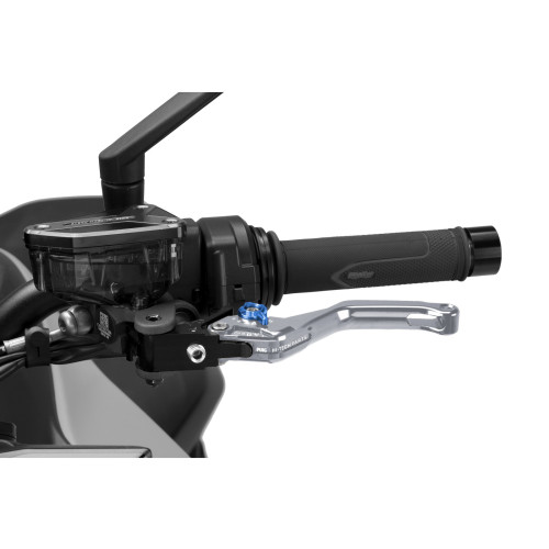PUIG Short V4 Clutch Lever (Titanium Lever With Blue Selector) 4230YA