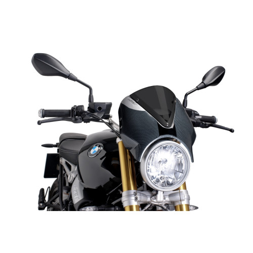 PUIG Retrovision Carbon Look Semi Fairing And Screen (Dark Smoke) 7559F