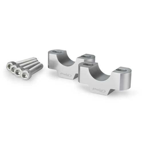 PUIG 20mm Handlebar Risers For 22-32mm Bars (Silver) 22115P