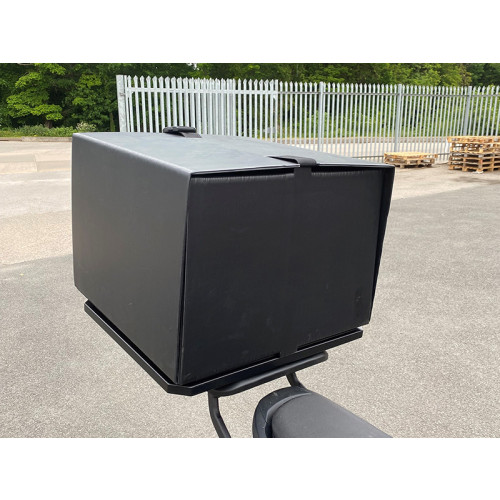 Black Flat Pack Pizza Box Inc Strap (54cmx53cmx39cm)