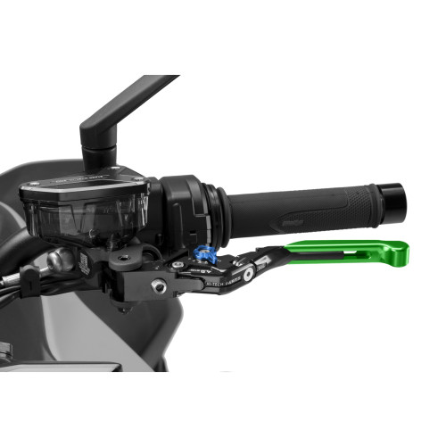 PUIG Extendable V4 Clutch Lever (Green Lever With Blue Selector) 424VNA