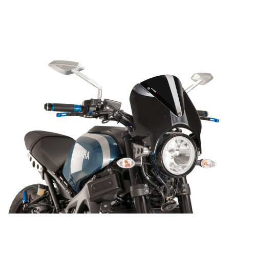 PUIG Retrovision Carbon Look Semi Fairing And Screen 195mm (Black) 9561N