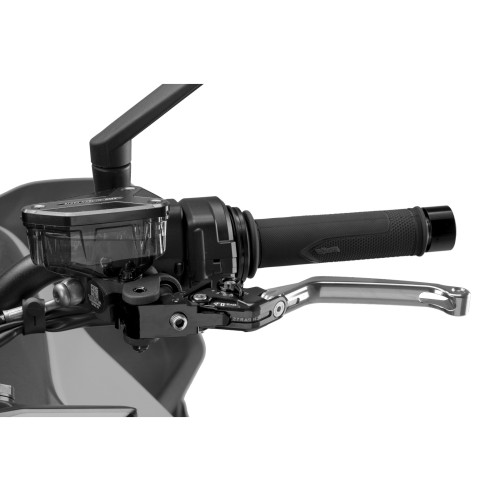PUIG Folding V4 Clutch Lever (Silver Lever With Black Selector) 4210PN