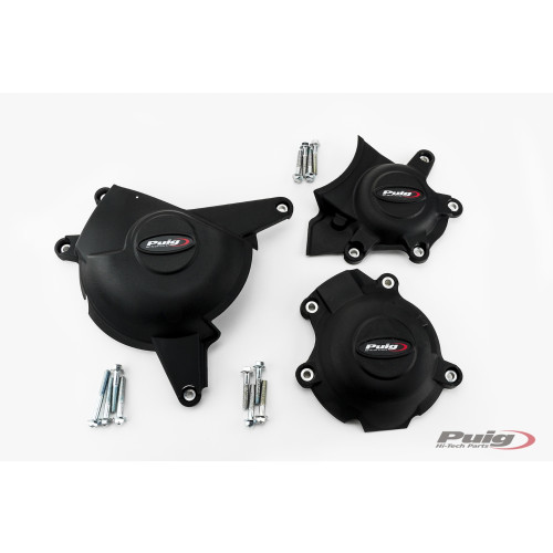 PUIG Engine Covers Track Certified (Black) 20126N