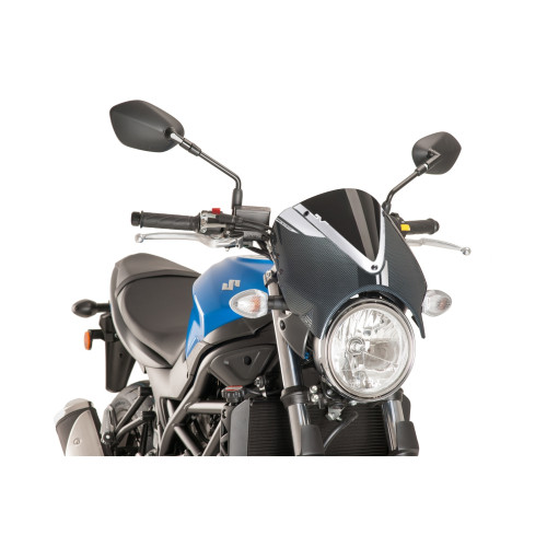 PUIG Retrovision Carbon Look Semi Fairing And Screen 195mm (Black) 8927N