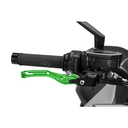 PUIG Short V4 Brake Lever (Green Lever With Silver Selector) 4130VP