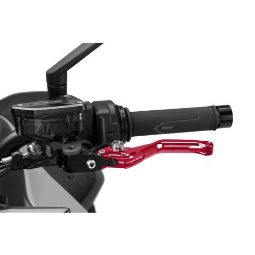 PUIG Short V4 Clutch Lever (Red Lever With Titanium Selector) 4230RY