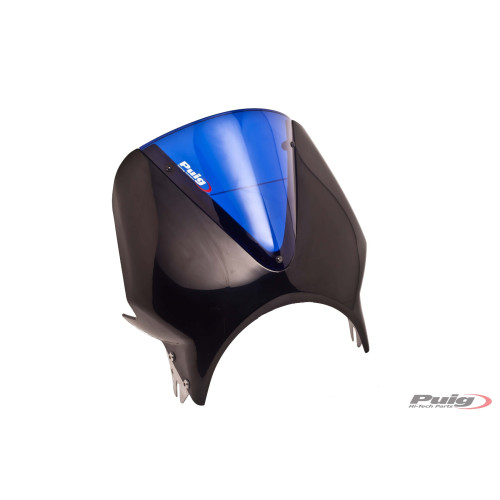 PUIG Black Fairing With Vision Screen (Blue) 003NA
